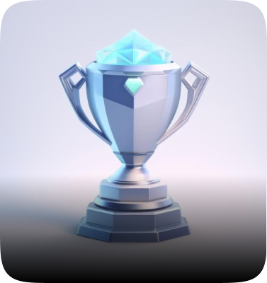 Silver and Blue Trophy