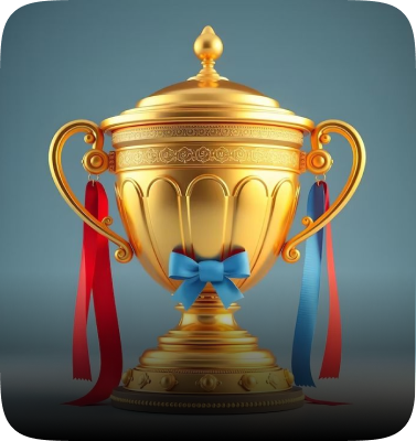 Gold and Red Trophy